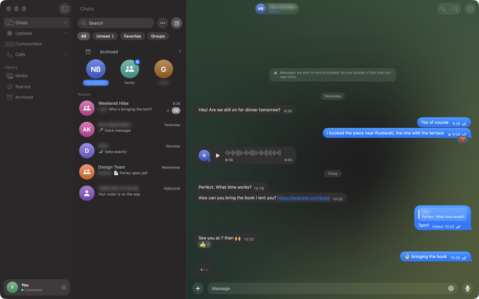 Parley chat window